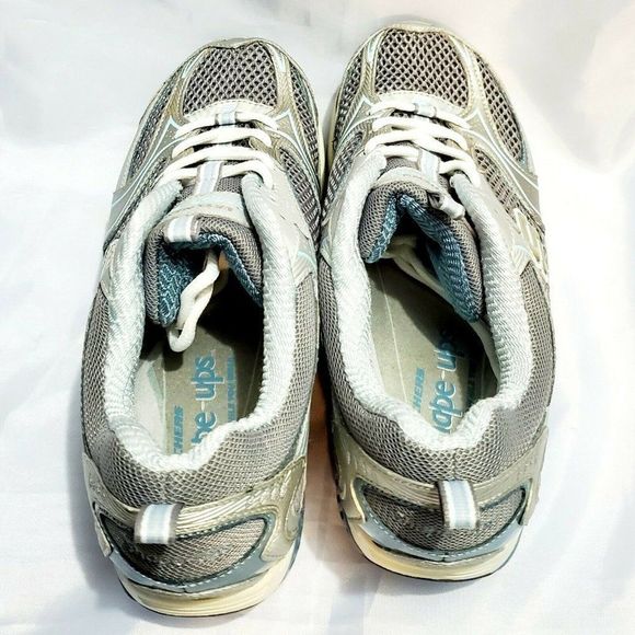 Skechers Shape Ups XF Accelerators 12320 Silver Blue Walking Shoes Women's 7.5 - Picture 8 of 9